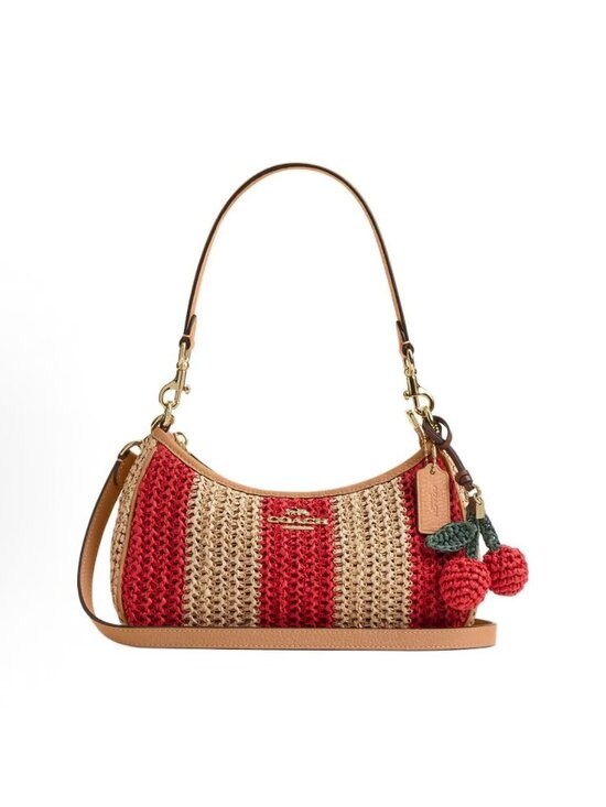 Coach Handbags - coach Teri Shoulder Bag With Stripes And Charm cer34